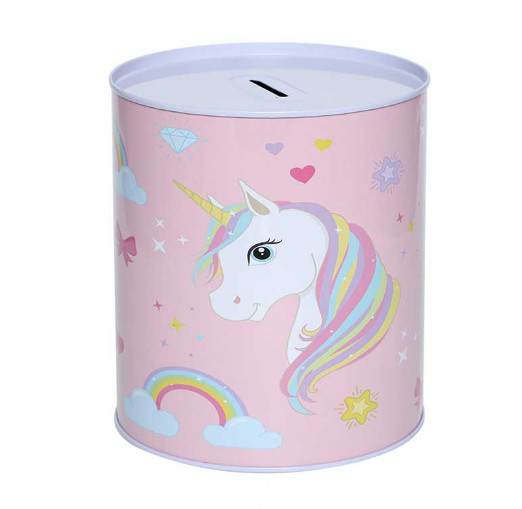 0.2mm Thickness Tin Can Piggy Bank With Unicorn Kids Gift Saving Money Box
