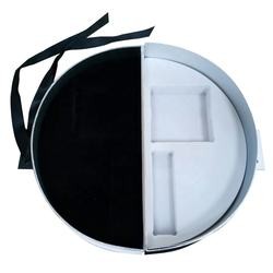 Half Round Skincare Cosmetic Packaging Box Recycable With Ribbon Closure