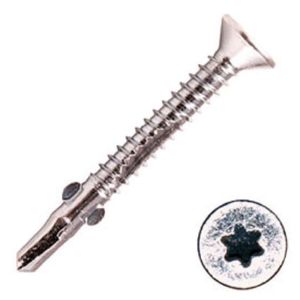 China Type T4PF Flat Head Winged Sheathing Screw With Cutting Thread, Self Drilling Screw With Wings on sale