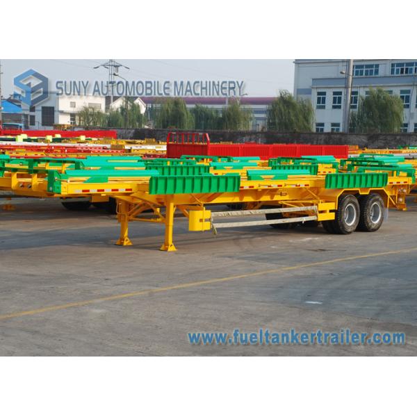 Buy 65T Terminal Frame Container Flatbed Semi Trailer 40 ft 2 Lines Skeleton at wholesale prices