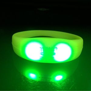 LED Pulse Remote Control Radio Controlled Silicone Wristband Sound Motion