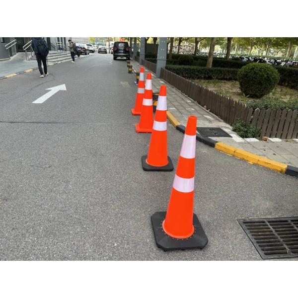 Traffic Safety Orange Reflective Pvc Flexible 36 Inch Traffic Cones For Road Construction