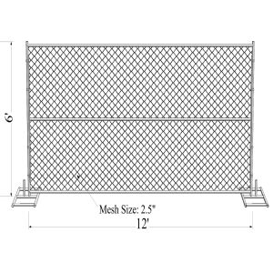 ''Genius Youth" 6ft x 12ft temporary chain link fence 1 5/8" tube thick 16ga