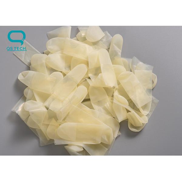 Buy Frosted Translucent Rubber Latex Notched Finger Cots Anti Static at wholesale prices