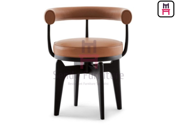 Buy 4 Legs Hollowed Back Leather Upholstered Dining Chair at wholesale prices