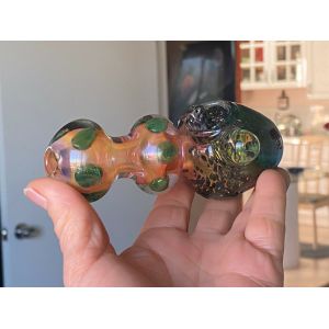 Quality 4.5&quot; Hand Blown Glass Tobacco Pipes Blue Blizzard / Orange Yellow Wigs for sale