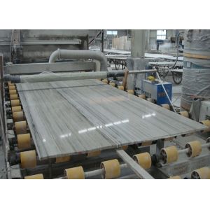 White Wooden Vein Grey Marble Stone Countertops 2cm Thickness Big Slab