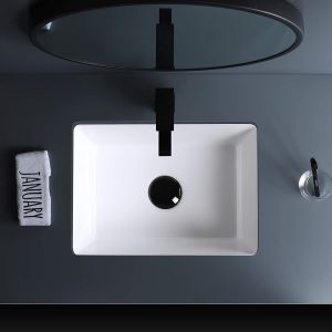 New Stylish Rectangle White Undermount Wash Basin Vitreous China