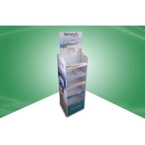 Customize Cardboard Free Standing Display Units , Medicine Foldable Display
