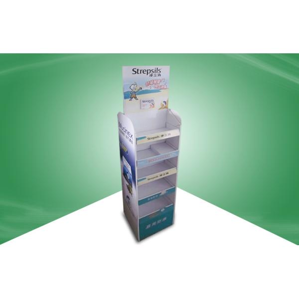 Customize Cardboard Free Standing Display Units , Medicine Foldable Display