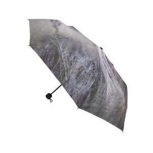 Digital Printing Manual Open Silver Coated 3 Folding Umbrella