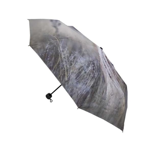 Digital Printing Manual Open Silver Coated 3 Folding Umbrella