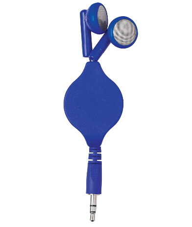 Freeuni Promotional Portable 3.5MM Stereo push button Retractable ear buds earphone logo