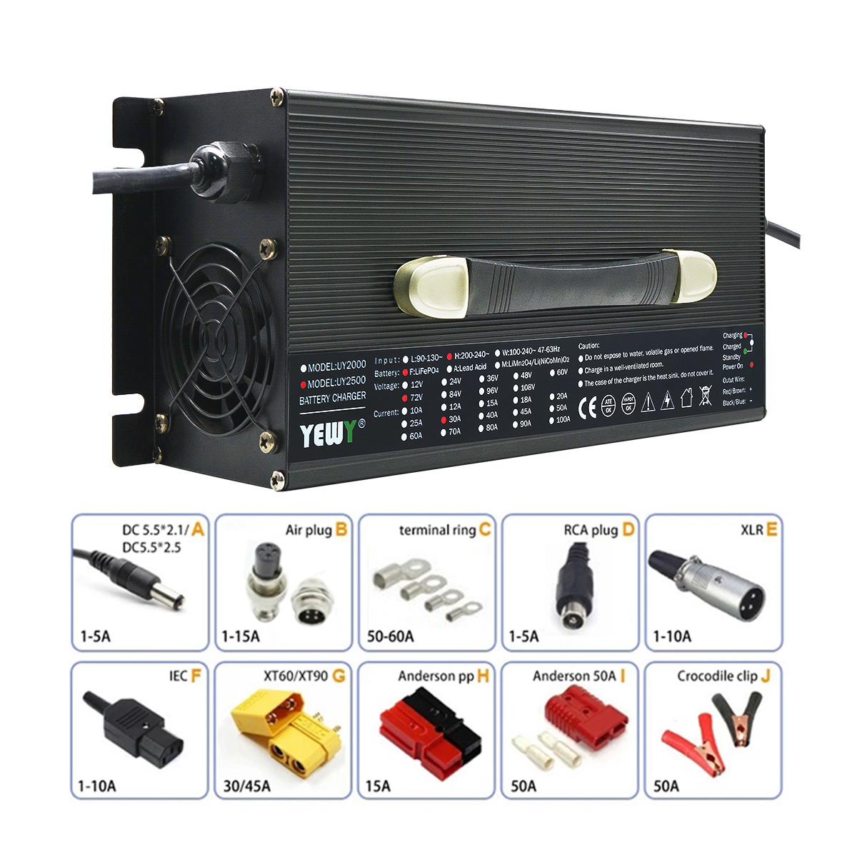 Forklift Battery Charger 12/24/36/48/60/72V AGM Lead Acid Battery Charger Gel