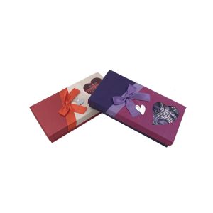 Luxury Rectangular Chocolate Presentation Boxes With Ribbon And Window