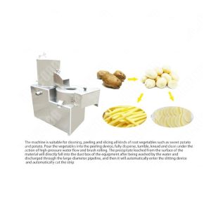 Continuous Brush Cassava Potato Washing And Sweet Potato Peeling Machine