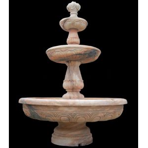 White Marble Stone Water Fountain With Lion and Horse Statue