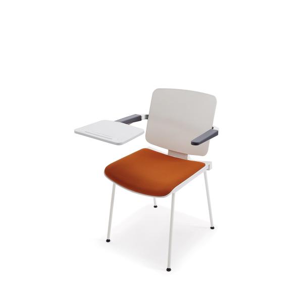 Buy Stackable Plastic PP Office Chair With Writing Pad Aluminium Alloy Wordpad at wholesale prices