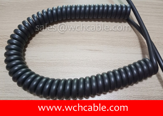 UL Spiral Cable, AWM Style UL21944 22AWG 3C VW-1 80°C 600V, TPE / TPU