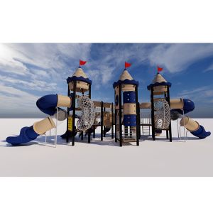 Kindergarten Kids Outdoor Plastic Playground Slides Equipment