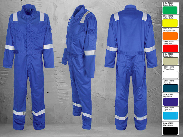Blue Fire Retardant Waterproof Clothing Comfortable With Good Color Fastness