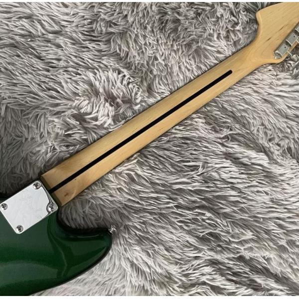Custom Fender Mustang Style Electric Guitar Metallic Green S-S Pickups Chrome Hardware
