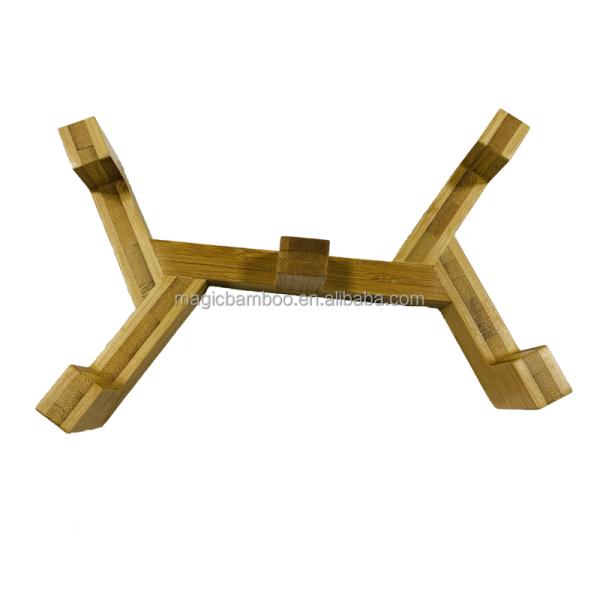 Sustainable Bamboo 2 In 1 Design Sturdy Anti-Rollover Pet Dog Bowl Holder for Your Living Room