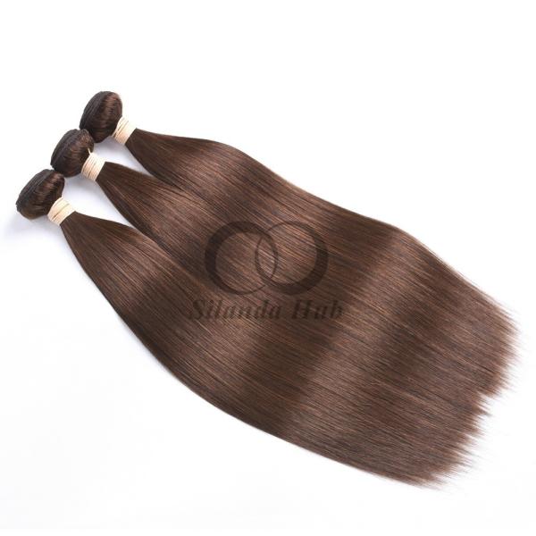 #4 Medium Brown Straight Remy Human Hair Bundles Sew In Weave Bundles Brazilian Bundle Deals