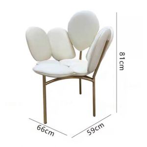 Nordic Hotel Restaurant Furniture Dining Room Petal Shaped Stainless Steel