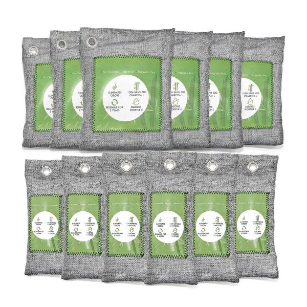 OEM 12 Pack Bamboo Air Purifying Bag Activated Charcoal Bags Odor Absorber 6x50g 6x150g MSDS Certified