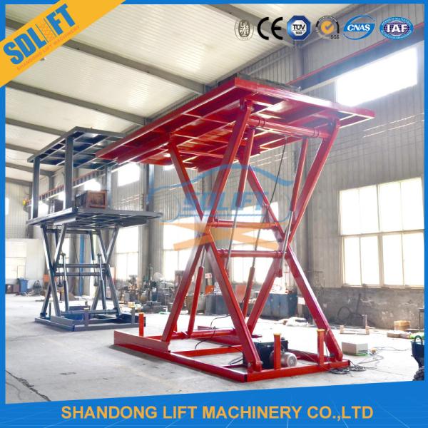 Rectangular Tube Checkered Iron Hydraulic Car Lift For Home Basement