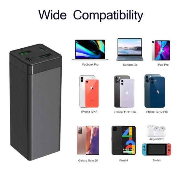 Fast Desktop GaN Laptop Charger PD 78W AC 4 USB Ports