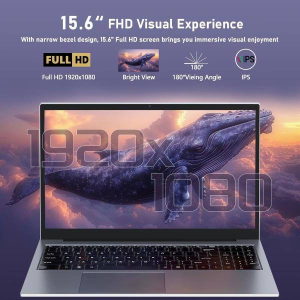 N100 3.4Ghz Traditional Laptop Computers 15.6" IPS FHD Aluminum Body Windows11 Pro WIFI BT5.0 HDMI