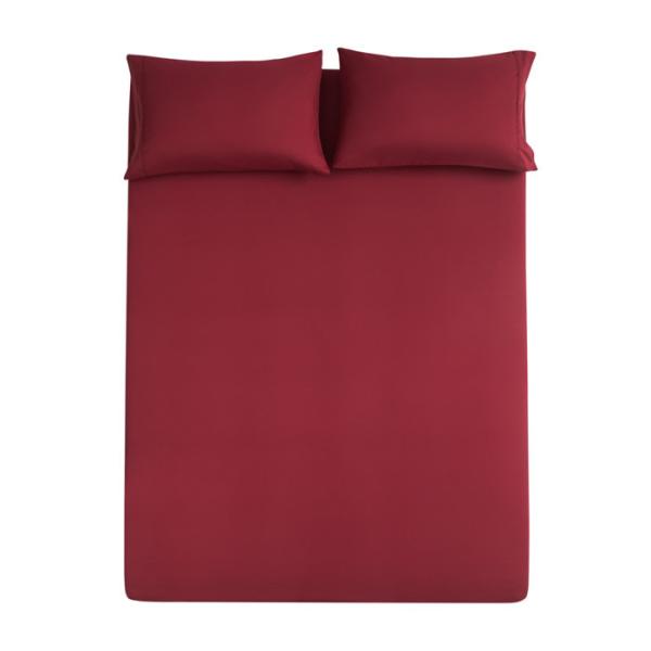 Brushed Microfiber 4 Piece Comforter Set , Burgundy Color Wedding Bedding Set