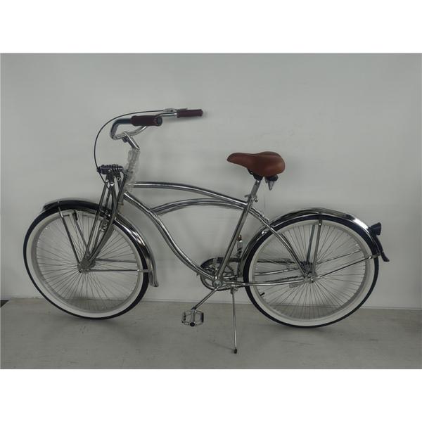 26*2.125 Tire Vintage Style Adult 26 inch Single Speed Retro Chrome Beach Cruiser Bike Bicycle