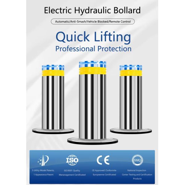 Customizable 304 or 316 Stainless Steel Automatic Hydraulic Bollard Retractable Road Barrier with IP68 Rating
