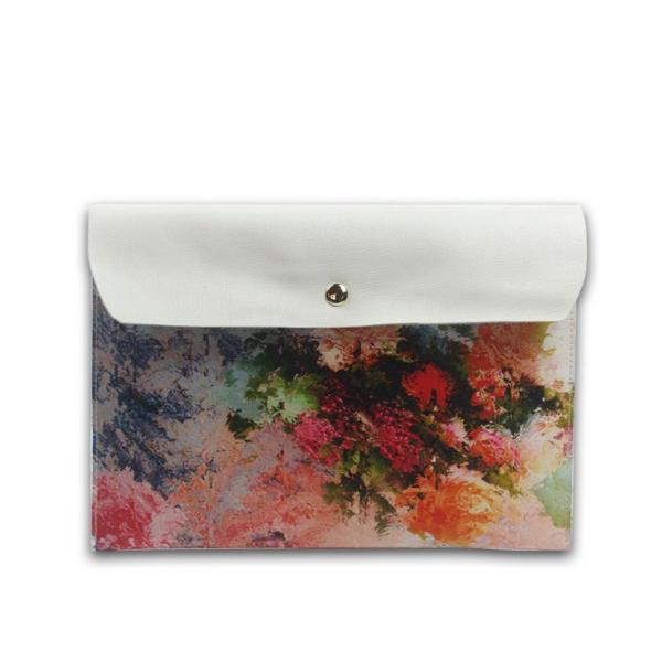 The new Japanese-style floral print leather clutch evening bags tide