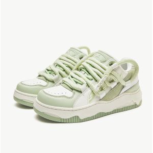 Fashion Women Low Vulcanized Sneakers , Casual Lace Up Chunky Sneakers