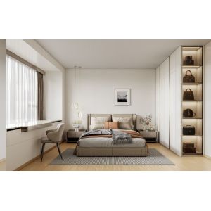 Modern Elegance Stainless Steel Wardrobe With Gold Accents Wear Resistant