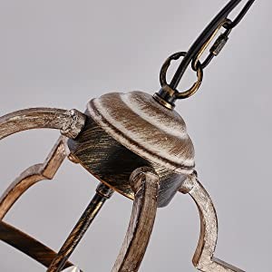 Rustic Farmhouse Metal Chandelier Lighting Distressed Wood Ceiling Light Foyer