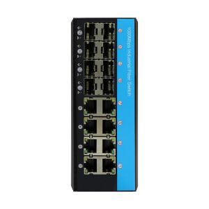 8/12/16 Port Gigabit Industrial Fiber Switch 10/100 / 1000mbps Managed POE