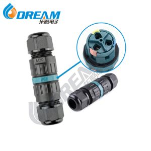 China Small IP68 M20 Straight Type Waterproof Connector TUV High Mechanical Stability Din Adaptor PCB Custom Length 2P 4P Pins PVC PC on sale