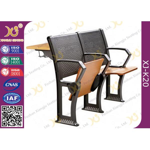 Gravity Return Folded Seat Lecture Hall Chair Table With Writing Board For