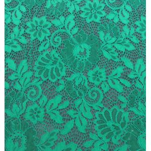Green Scalloped Edge Lace Fabric