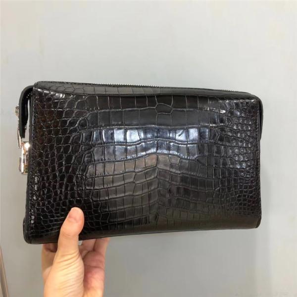 Authentic Crocodile Belly Skin Passcode Closure Men Clutch Bag Card Holders