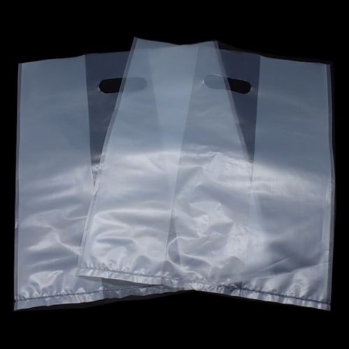 Recycable Custom Logo Reusable Shopping Bags , Frosted Clear Plastic Packaging Bag