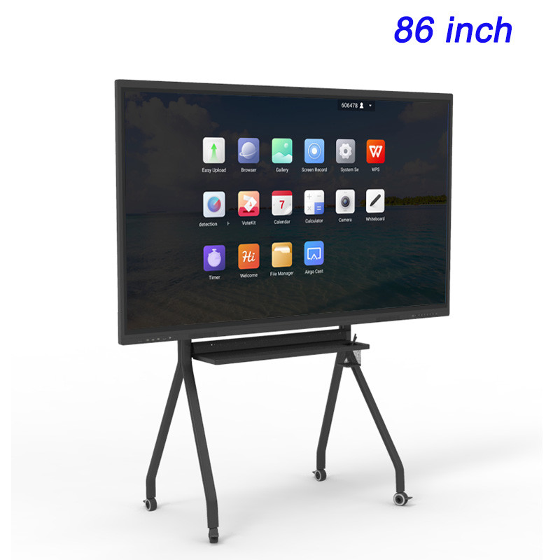 Black 4K Flat Panel Smart Board 86in All In One Touch Whiteboard