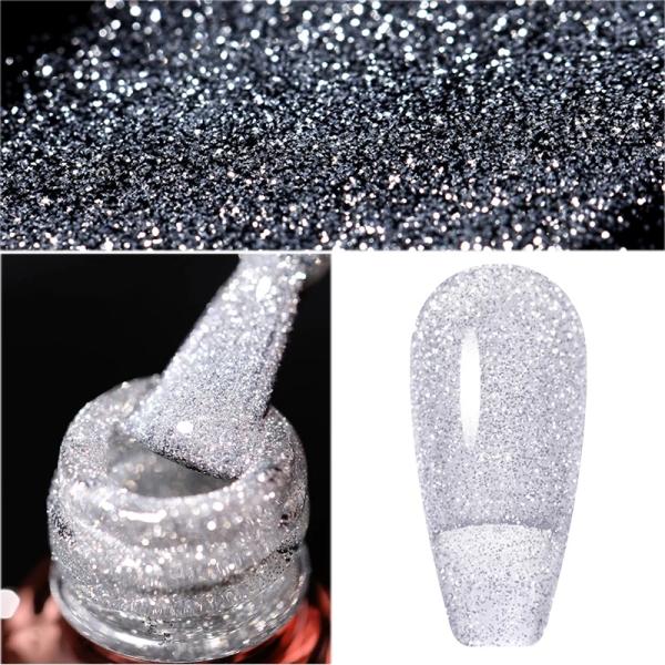 Custom 15ml Flash Shiny Disco Gel Soak Off Diamond Reflective Glitter Gel Polish Neon for Manicure Nail Art UV Nail Gel MSDS