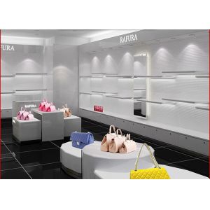 Boutiques Bag Shoe Store Display Shelves Luxury Wooden Customized Size