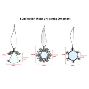 Custom Christmas Tree Ornaments Sublimation Christmas Blanks Metal Snowflake